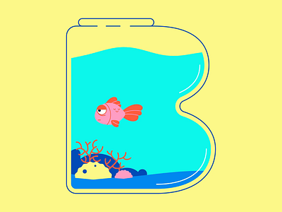 B • 36 Days of Type 2d 36 days of type animation aquarium fart fish illustration motion graphics typography vector