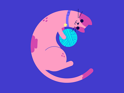 C • 36 Days of Type 2d 36 days of type animation cat illustration motion graphics typography vector