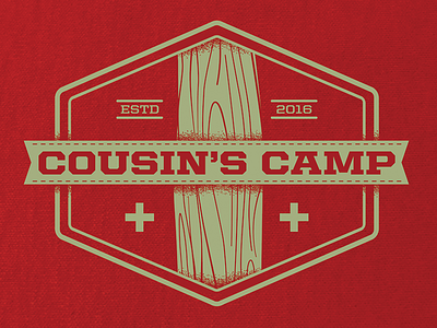 First Annual Cousin's Camp camp logo tshirt wood