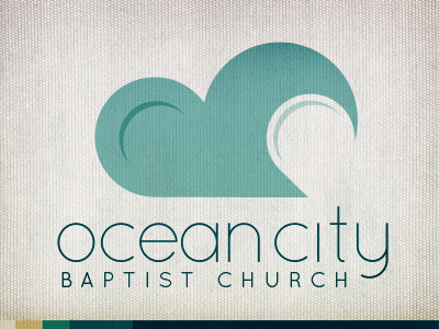 Ocean City Baptist Church: Logo, Take 1 church logo oceancity teal wave