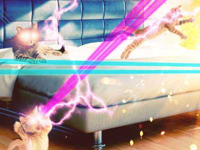 When Good Kitties Go Bad boosted cats explosions game istock lasers lightning bolts lol social media