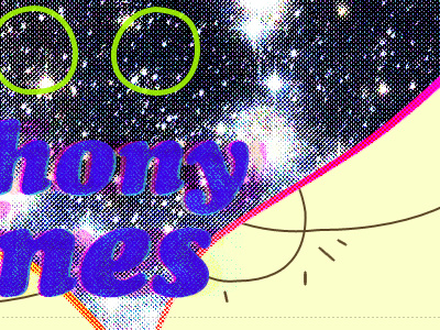 Oh, hello world! circles cooper galaxy halftone lines paint pattern rainbow space texture