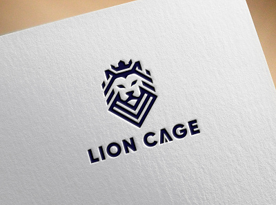 Logo Name: Lion Cage business logo flat iralogodesign logo design minimal modern typography