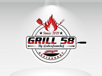 Logo Name: Grill 58 branding businesslogo design iralogodesign logo logo design logodesign minimal vector