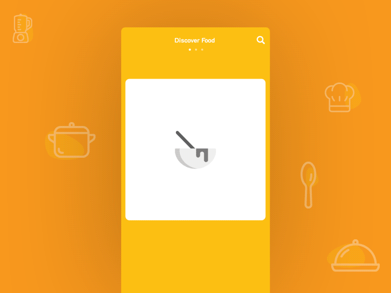 Discover Food animation app cook design discover dish flat food food app icon interaction interaction design scroll ui ui elements uidesign uiux design yellow