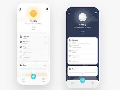 Ramadan spirits app dark mode day design islamic islamic art islamicart moon night ramadan ramadan kareem ramadan mubarak ramadhan sun ui ui elements uidesign uiux ux