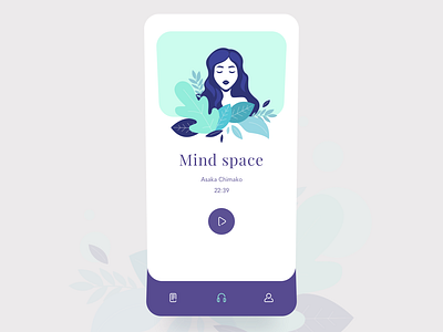 Calm music app animation app card design flat icon illustration interaction ui ui elements uidesign uiux ux vector