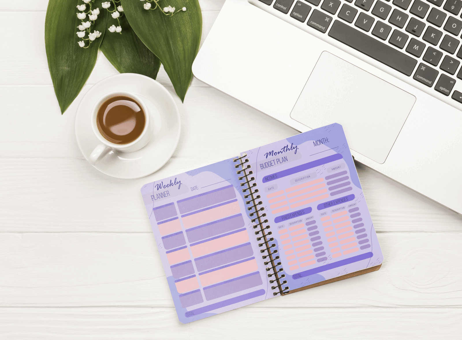 Monthly and weekly budget planner branding budget design desing diary finance graphic design monthly note notepad page planner vector weekly work