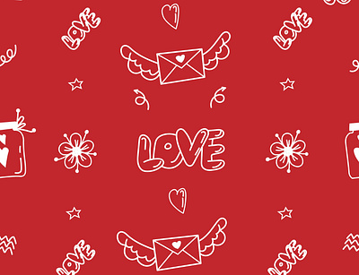 Pattern Gift Wrapping For Valentine's Day adobe illustrator design graphic design heart illustration pakking pattern typography ui valentines day vector wrapping paper