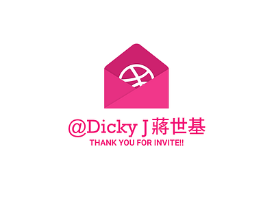 First shot - Thanks Dicky J debut dicky dribbble envelope first first shot invitation invite j shot thank you thanks