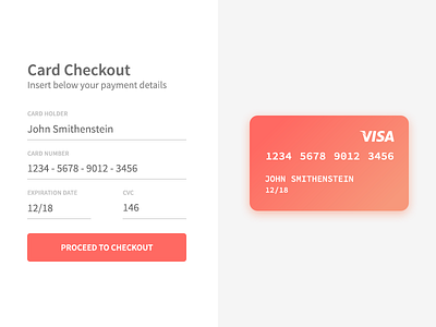 Daily UI #002 — Credit Card Checkout