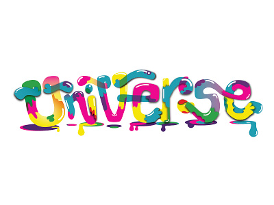 Universe drip lettering psychedelic universe vibrant