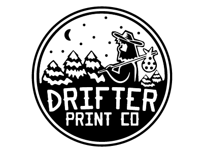 Drifter Logo Concept drifter hitchhiker sky stars trees wanderer