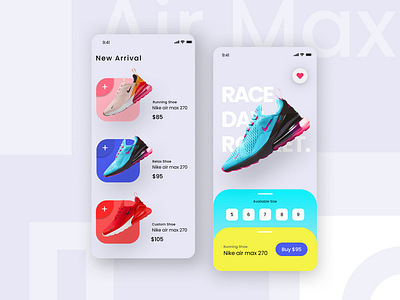 Nike Shoe App Exploration 👟 app app design branding carts dibbble ecommerce illustration iphone mobile mobile ui nike nike air max nike running porch ps shoe shopping typography