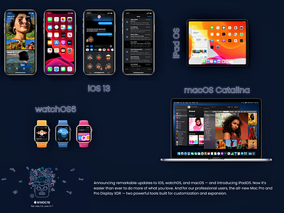 Apple iOS 13 dark mode 2019 apple catalina clean concept dark dark mode ios13 ipad iphone os catalina watchos6