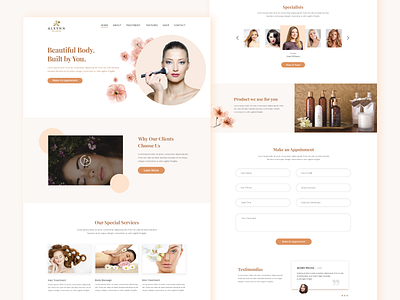 Beauty Spa Landing Page 2019 beautiful beauty beauty product clean concept landing page pink spa ux uxui