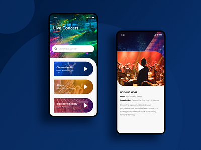 Live Concert App concept