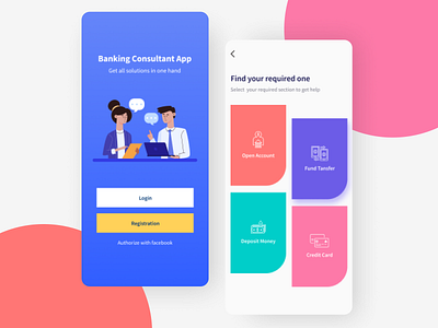 Banking Consultant App 2019 application bank bank app clean concept design finace illustration ios mobile ui