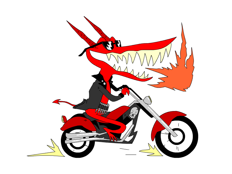 Biker Demon biker cartoon demon devil gif gig poster