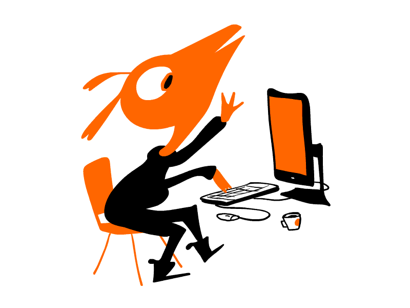 Lunch Break Loop animate cc animation character design flash gif lunch break orange