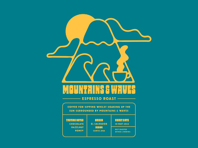 Mountains & Waves Packaging badge badge design brand identity branding coffee coffee branding coffee packaging design graphic design illustration logo ui vector