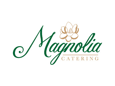 Magnolia Catering logo design brand identity branding handlettered illustration logo logo design