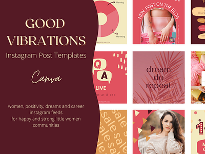 GOOD VIBRATION | Instagram post Canva Templates