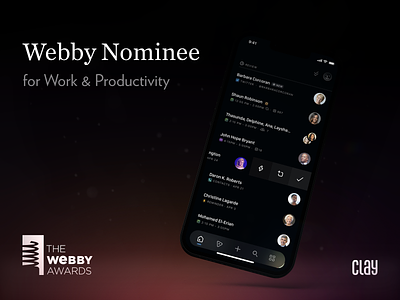 Webby Awards app awards clay design ios productivity vote webbyawards webbys work