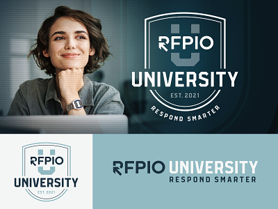 RFPIO University Branding art direction branding college crest crest design educational design learning platform online learning rfpio rfpio university software training university
