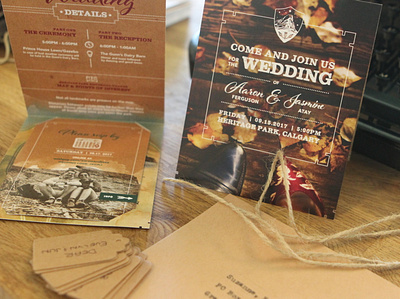 Wedding invites, crest, and RVSPs branding graphic design invitationdesign wedding
