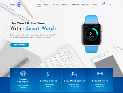 smart watch landing page design design landing page ui vector web webs