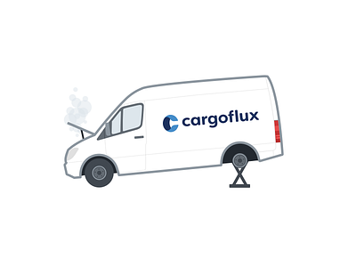 Cargoflux error illustration blue branding car design error error state illustration