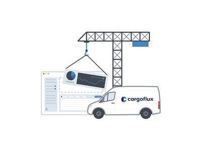 Cargoflux maintenance illustration blue branding car design illustration maintenance