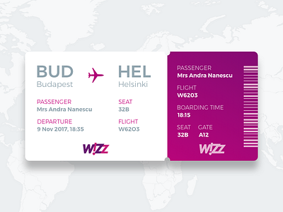 DailyUI 024 - Boarding Pass