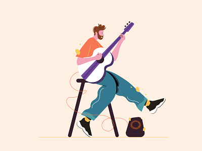 Designing Across Sectors - Music 🎵 adobe character colours curves illustration illustration2022 illustrator lines lines and curves music trendy ui uiux ux vector