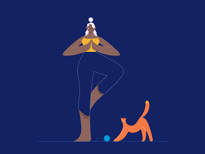 Me and Mine time ❤️ 2022 adobe app balance cat character design home illustration illustrator meditation mindfulness quality time trending trendy ui uiux uiuxdesign ux yoga