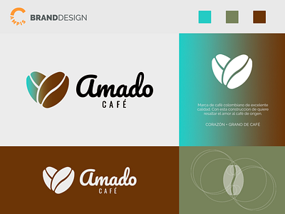 Amado Café branding design illustration logo