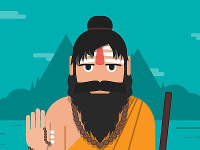 Sadhu face faces of india illustration india indian monk