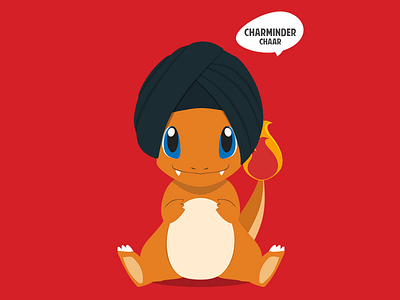 Charminder charmander fire india indian pokedex pokemon pokemon go punjab sardar sikh