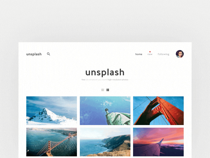 Unsplash Responsive Concept