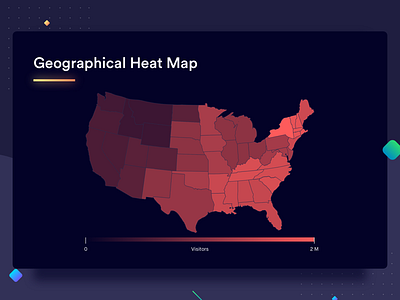 Geographical Heat Map analytics chart comparison dashboard data data visualization design gradients graph map rectangle statistics
