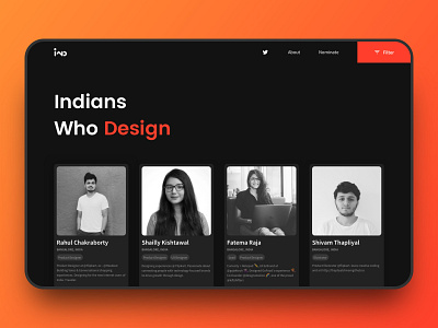 Indians Who Design is now live! 🎉 black dark dashboard design directory indians indianstickers netflix red ux design