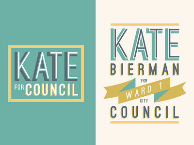 Kate for Council branding candidate city council design font design gold goodtype green logo logo political political logo sans serif type typography