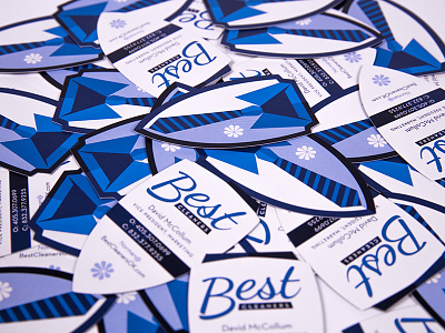 Best Cleaners Business Cards branding brandmark die cut identity logo