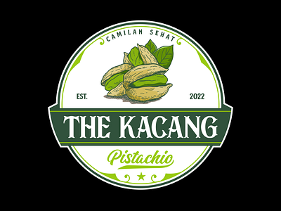 The Kacang Pistachio badge branding classic design elegant emblem farm graphic design green illustration logo peanut retro vector vintage