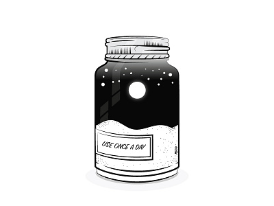 Use once a day jar moon night silence