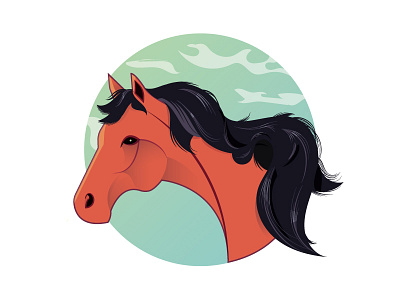 Summer Breeze hair horse vector