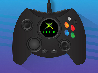 Xbox Controller (2001) drawing graphicdesign illustration microsoft retro sketch vector videogame xbox