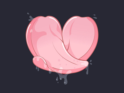 Sticky Love creative digital art heart hot illustration love pink sexy tounges vector