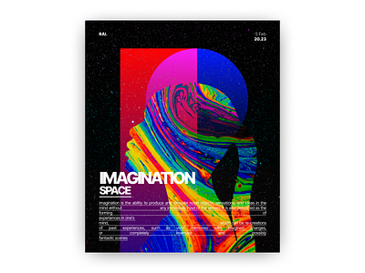 POSTER : IMAGINATION SPACE 3d art black branding design design poster graphic design illustration logo motion graphics poster simple whiter